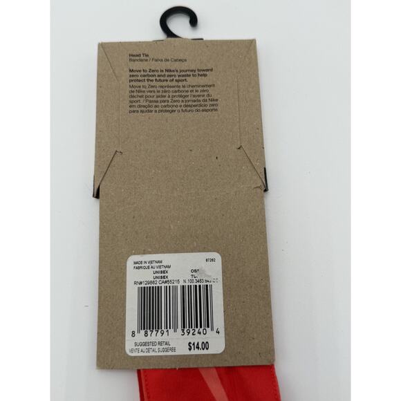 NIKE DRI-FIT Fury Headband MOVE TO ZERO Adult Unisex Red Headband - Picture 3 of 5